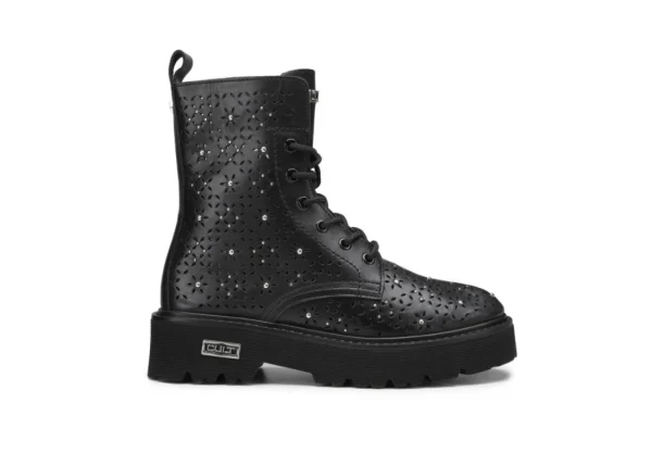 Donna Cult Anfibi Traforati In Pelle Clw362700 Nero