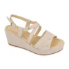 Donna Valleverde Sandalo Da Donna In Pelle Con Incrocio 32216 Beige