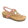 Donna Valleverde Sandalo Da Donna Infradito In Pelle Con Strass 42102 Rosa