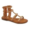 Donna Gold&Gold Sandalo Modello Schiava Con Borchie E Zip Goldegold Gj561