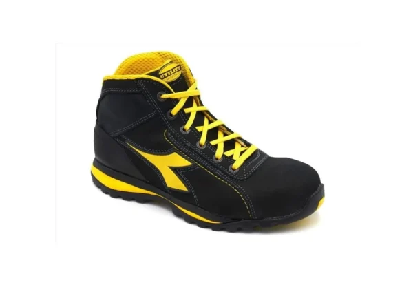 Uomo Utility Diadora Scarpa Antinfortunistica In Pelle Nabuk Nero Diadora Glove Mid S3 Hro Sra