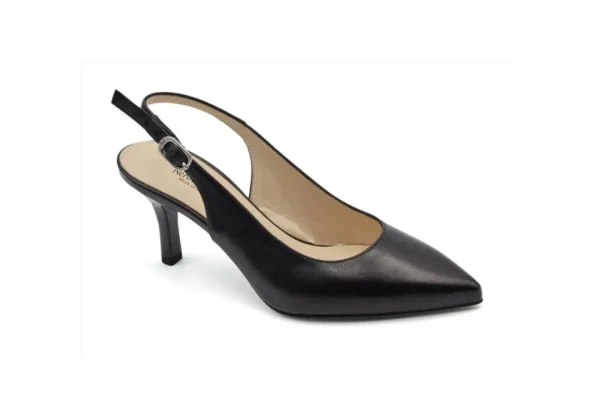 Donna Nero Giardini Slingback In Pelle Con Tacco E011090De Nero