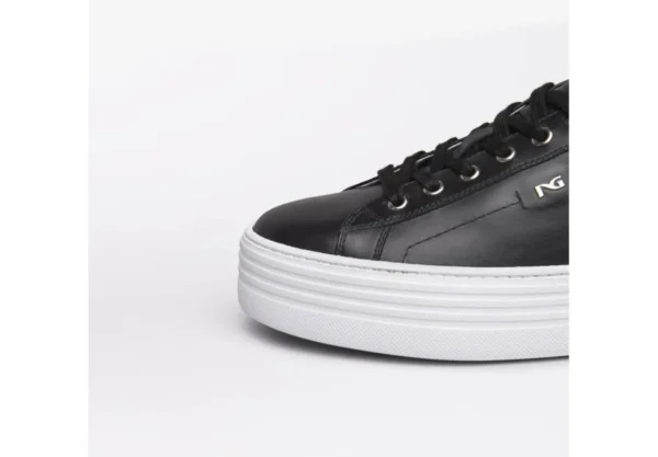 Donna Nero Giardini Sneakers Da Donna In Pelle Platform Nero Argento