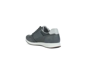 Uomo Geox Sneakers Da Uomo In Pelle Con Zip Avery U35H5A Grey