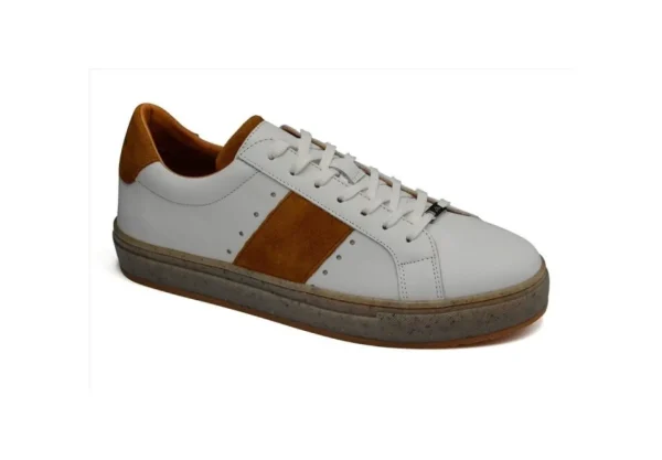 Uomo Ambitious Sneakers In Pelle Bianca Con Lacci 8448J-1490Am