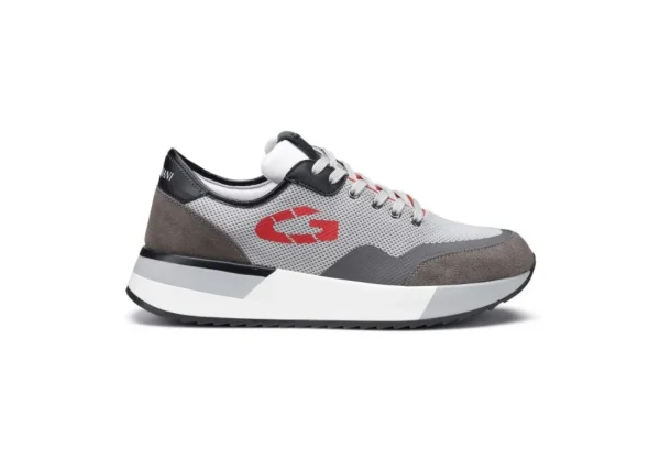 Uomo Guardiani Sneakers Sportiva Da Uoomo In Pelle E Tessuto Agm009100 Grey