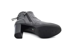 Donna Nero Giardini Tronchetto Con Tacco E Laccetto Intrecciato I116700D 100 Nero